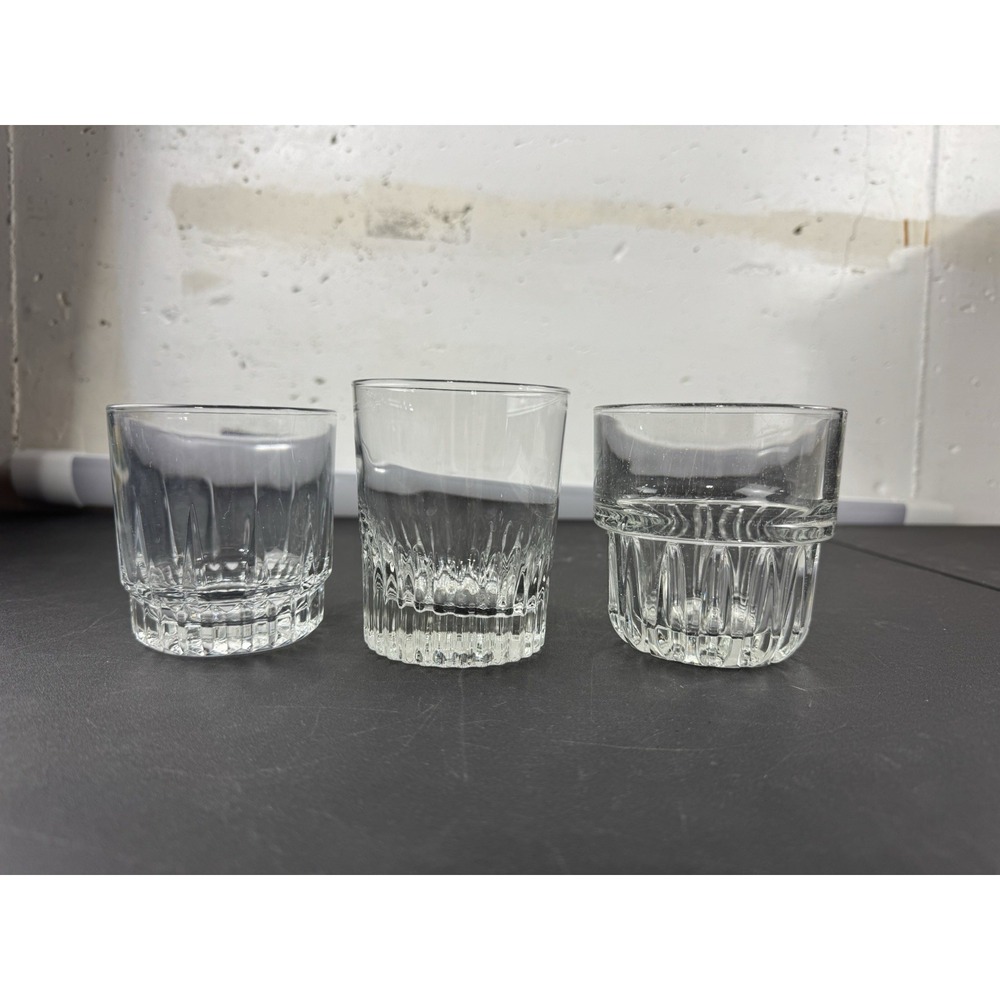 Mixed lot of‎ vintage whiskey glasses set of 3 heavy glasses